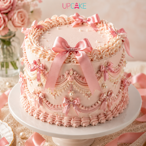 Coquette, vintage, ribbon, UpCake, Cake